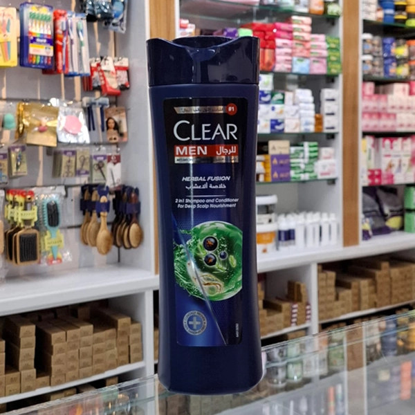 شامپو کلیر مردانه 2 در 1 ضد شوره حاوی نرم کننده مدل Herbal fusion اورجینال 400 میل